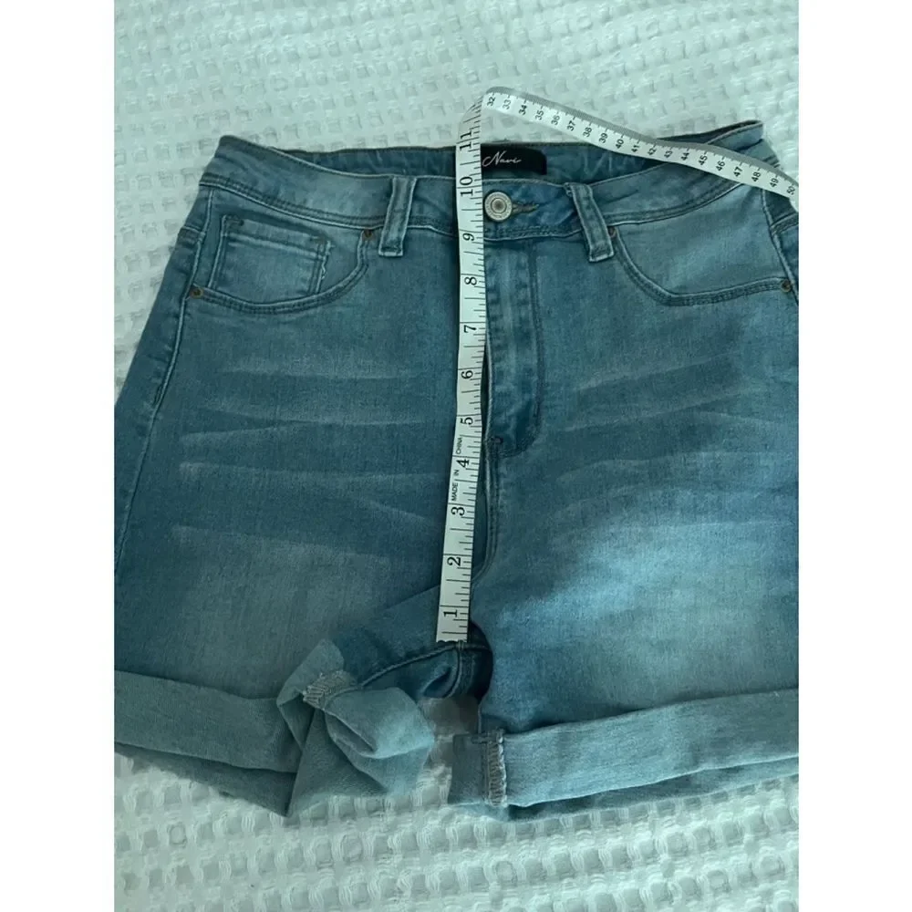 New Navi light blue cuffed jean shorts 100% cotton